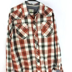 ECOTHS Men's Plaid Shirt Grunge Preppy Cabincore Size XXL